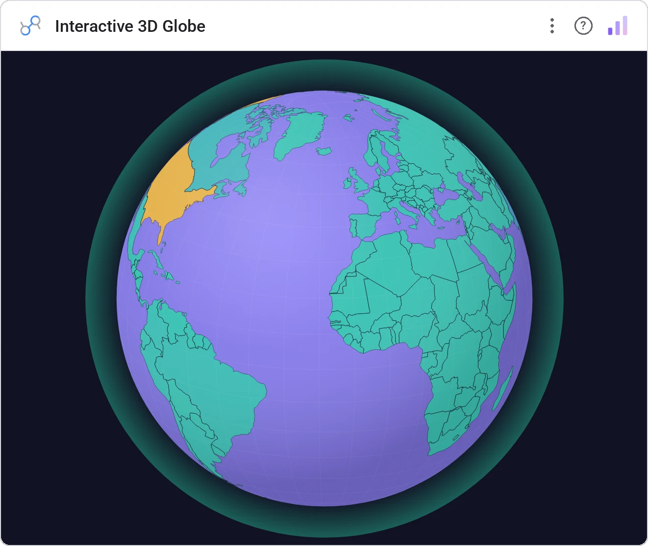 Interactive 3D Globe (Data Studio screenshot)